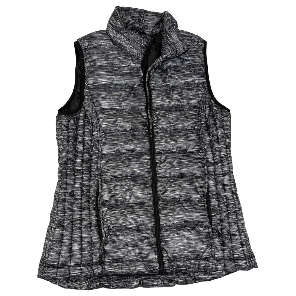 Weatherproof 32 Degrees Down Heat Puffer Vest Womens Small Black Space Dye Zip